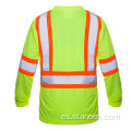 Camisa de alta visibilidad de seguridad reflectante camisas de trabajo amarillo